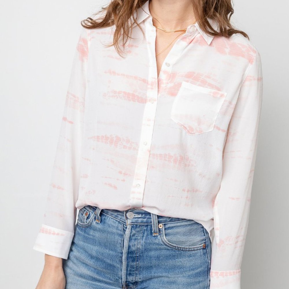 (Rails) Kate Tailored Silk Tie Dye Button Shirt